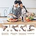 Salt and Pepper Grinder Set Oil Sprayer for Cooking Stainless Steel Pepper Mill Shaker Tall Salt and Pepper Grinder Adjustable Coarseness with Silicone Funnel Cleaning Bottle Brush for Home Chef-5Pack