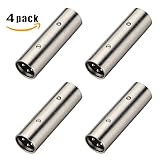 Keilton XLR 3 Pole Male to Male Cable Adapter Gender Changer Coupler-4 Pack