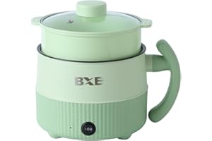 AKOSCO Electric Hot Pot, Mini Ramen Cooker, 1.5L Noodles Pot, Hot Pot Electric, Mini Pot for Steak, Egg, Fried Rice, Ramen, Soup, Porridge, Oatmeal, Portable Cooking Pot with Power Adjustment