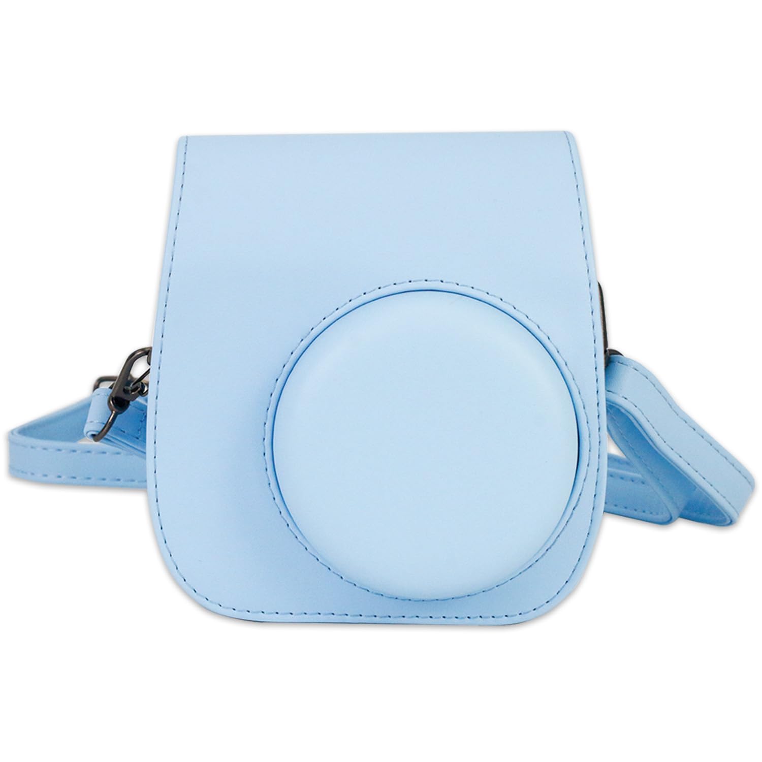 Frankmate Instant Camera Case Compatible with Fujifilm Instax Mini 12 11 PU Leather Camera Bag with Pocket and Adjustable Shoulder Strap (Light Blue) — image 1