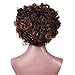 Alan Hair Fashion Dark Brown Color Short Wavy Curly Wigs, High-Temperature Synthetic Fiber Wig for African American Women