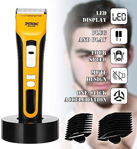 LUBANF Hair Clipper, Professional Hair Trimmer Electric Hair Clipper Rechargeable Titanium Ceramic Blade LCD Display Salon Hair Cutting Machine
