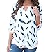 Orangesky Women Top Casual Loose Half Sleeve Plume Tee Shirt Blouse (XL, White)