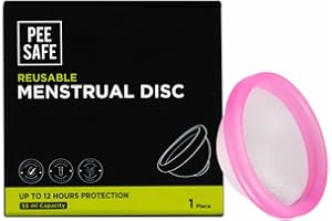 PEESAFE Reusable Menstrual Disc | 1 Menstrual Disc + 1 Spandex Storage Pouch | High Capacity (55 ml) | Made of Medical Grade 