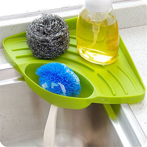 2Pcs Practical Kitchen Sink Corner Storage Rack Sponge Holder Wall Mounted tray kitchen organizer shelf accessories spice rack