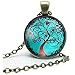 Doinshop New Useful Cute Nice Life Tree Pendant Necklace Art Tree Glass Cabochon Bronze Necklace (N)