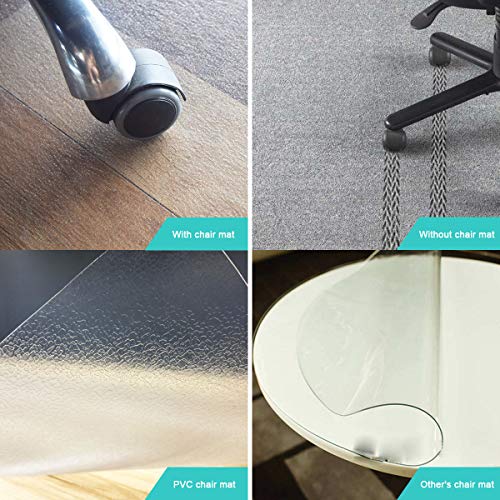 YOUKADA Office Desk Chair Mat for Hard Wood Floor Chair Mat Floor PVC Clear Protection Floor Mat,Chair PVC Plastic Mat, 48" x 36",Premium Quality Chair Mat Thick and Sturdy