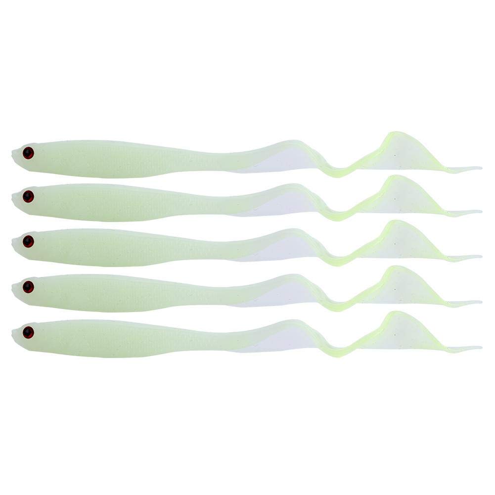 5pcs Soft Fishing Lure Baits, 3D Artificial Simulation Jelly Lifelike Tackle Tool Baits(luminous)