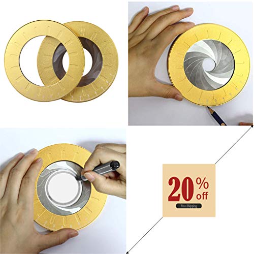 Round Circle Template Ruler Tool Adjustable Measurement for Drafting Drawing Metal Aluminum (Gold) - Thumbnail 2