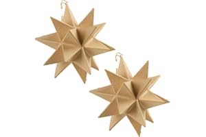 Pack of 2 Paper Mache Moravian Star Ornaments by Factory Direct Craft - Premade Papier Mache Moravian Stars Ready for Personalization and Crafting (6-1/2" Dia)