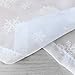 White 63 inch Long Sheer Curtains with Snowflake Design Drapes Christmas Winter Rod Pocket Snow Window Curtains 2 Panels