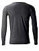 FLATSEVEN Men's Slim Fit Casual Long Sleeve Henley T Shirt (THL100) Charcoal, L
