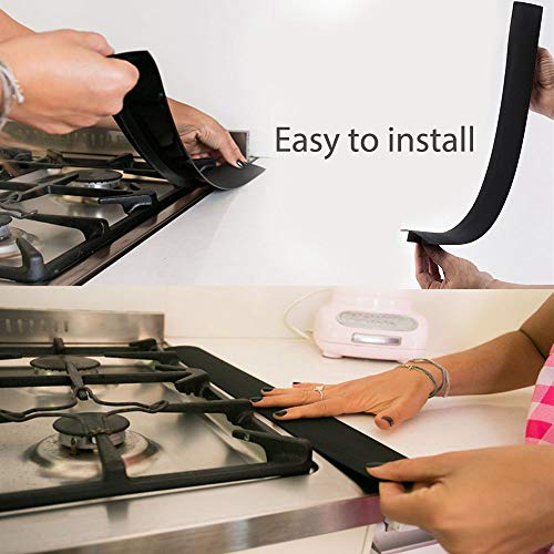 PROKITCHEN Gas Range Protectors Kit with Stove Counter Gap Reusable Non-Stick and Easy to Clean Stove Burn Cover FDA Approved Heat Resistance Fire Shield