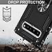Ouba Galaxy S10 5G Case, [Dual Layer] 360 Degree Rotating Metal Ring Holder Kickstand Scratch Resistant Shockproof Hard Magnetic Car Mount Protective Case Cover for Samsung Galaxy S10 5G - Black