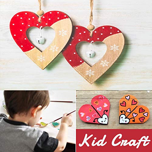 VGOODALL Holzherzen Deko, 500 STK. Holzscheiben Herz Streudeko zum Basteln DIY für Hochzeitsdeko Tisch Weihnachten Geburtstag Taufe Valentinstag Geschenkanhänger