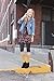 Foot Traffic Women's Pencil Knee High Socks, Yellow/Black (Shoe Size 4-10)