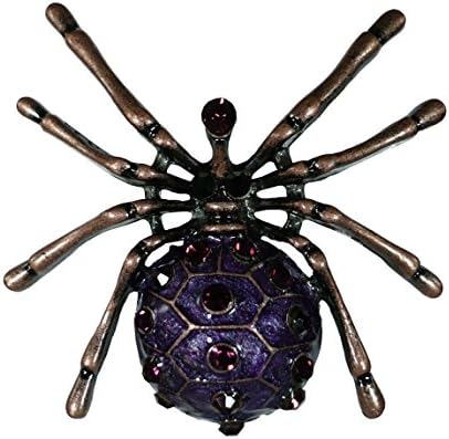 Horrorific Halloween Rhinestone Ghastly Purple Spider Pin Brooch 43