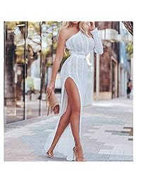 Vestido sexy de manga larga con hombros descubiertos, para mujer