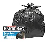 Handi-Bag Handi-Bag Super Value Pack, 30 Gallon, 0.65 Milliliters, 30 x 33, Black, 60/Box (HAB6FT60)