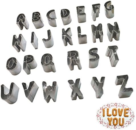 YeMarket A to Z 26 Letters Biscuit Mold Cookie Cutter - Letters A Through Z Mini Cookie Cutter Set