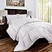 Zen Bamboo Luxury Goose Down Alternative Comforter - All Season Hotel Quality Hypoallergenic Duvet Insert with Cooling Bamboo Blend Fabric - Full/Queen - White