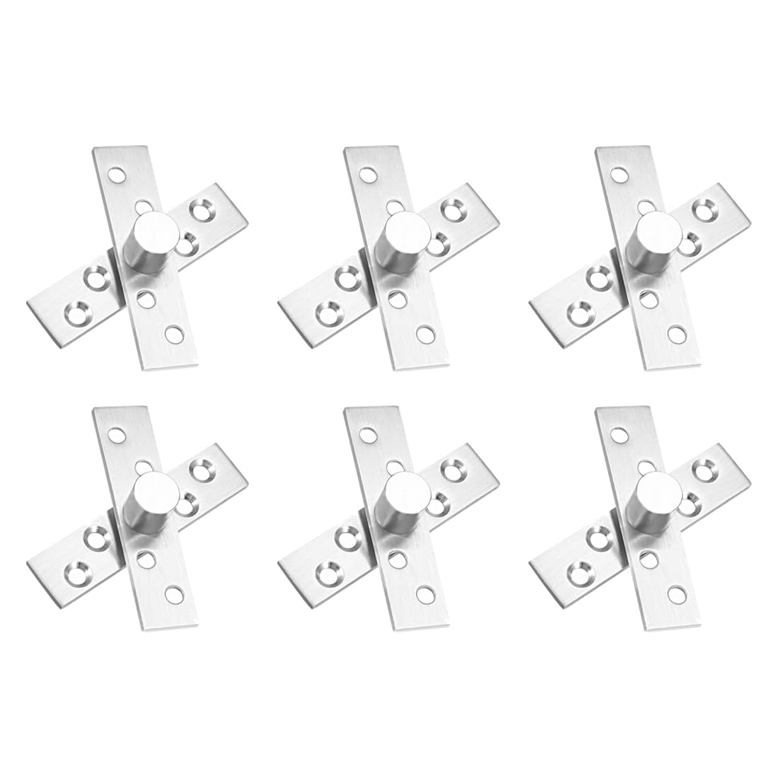 METALLIXITY 360 Degree Rotating Pivot Hinge (75 x 17mm) 6Set, Stainless Steel Door Hinges - for Home Kitchen Gate Closet Cupboards
