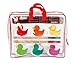 Janod Ducky Fishing Game - Bath Time Fishing Game with Wooden Fishing Pole and 6 Rainbow Ducks - J03246