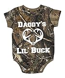 Daddy's Lil Buck Deer Antler Realtree One Piece Romper (12 Month)