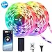 4-FQ Dreamcolor Led Strip Lights Music Bluetooth 10m 32.8ft Multicolor Chasing Effect 300 LEDs Lights Strip Smart Phone APP Control Strip Lights Power Supply Flexible Rainbow Rope Lights Kit Home