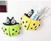 BlueSunshine 4 Pcs Creative Cute Cartoon Ladybug Kids Wall Suction Cup Mount Toothbrush Toothpaste Holder Pencil Pen Container Box Travel Organizer Plastic Pocket Storage Organizer