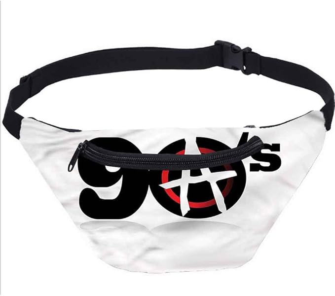 90s Fanny Pack,90s Anarchy Revolution Energy Waist Bag for Raves and