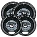 Range Kleen P10124XN, Black, Style A Porcelain Drip Pans Set of 4, 2 6 Inch and 2 8 Inch