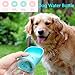 CamRom Dog Water Bottle for Walking, Fashion Antibacterial Portable Dog Cat Travel Water Drink Bottle with Bowl Dispenser,Leak Proof,Portable and Easy | Food Grade Silicone | BPA Free | 12oz (Blue)