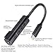 TELE-T T01A 2 in 1 Lightning AUX Headphone Jack and Charge Adapter Lightning Audio Splitter for iPhone 7/7 Plus with Compatible iOS 11 with Volume Control and Switch Songs, Black