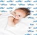 One Premium, Soft & Cozy Muslin Cotton Fitted Baby Crib Sheet. Cute Blue Prints For Boys, Infants, Toddlers Christmas, Baby Shower Gifts. Premium Machine Washable & Dryer Friendly Sheets.
