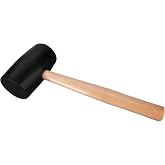 Performance Tool 1466 32 oz. Rubber Mallet with Wood Handle | Non-marring head. 13-1/2 inch overall length. For woodworking, construction and DIY projects