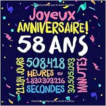 Joyeux Anniversaire 58 Ans Livre D Or Pour Le 58eme Anniversaire 58 Ans Decoration Cadeau D Anniversaire Pour Homme Ou Femme Livre Pour Les Et Photos Des Invites French