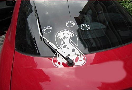 Wed2BB Funny Spotted Dog Moving Tail Window Wiper Sticker Reflective Car Window Wiper Decals