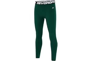 DEVOROPA Boys Leggings Quick Dry Youth Compression Pants Sports Tights Basketball Base Layer