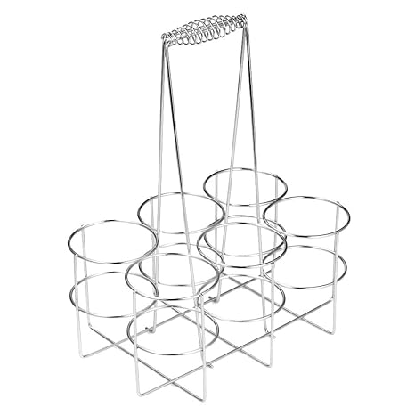 Decdeal Wine Rack 6 Bottles Portable Metal Rack Stackable Free