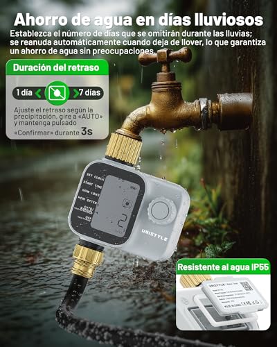 Unistyle Irrigation Programmer | New Edition 2026: Automatic Garden Irrigation Timer, Simple and Intuitive Handling, High Strength Brass Connection, Flexible Irrigation Programs