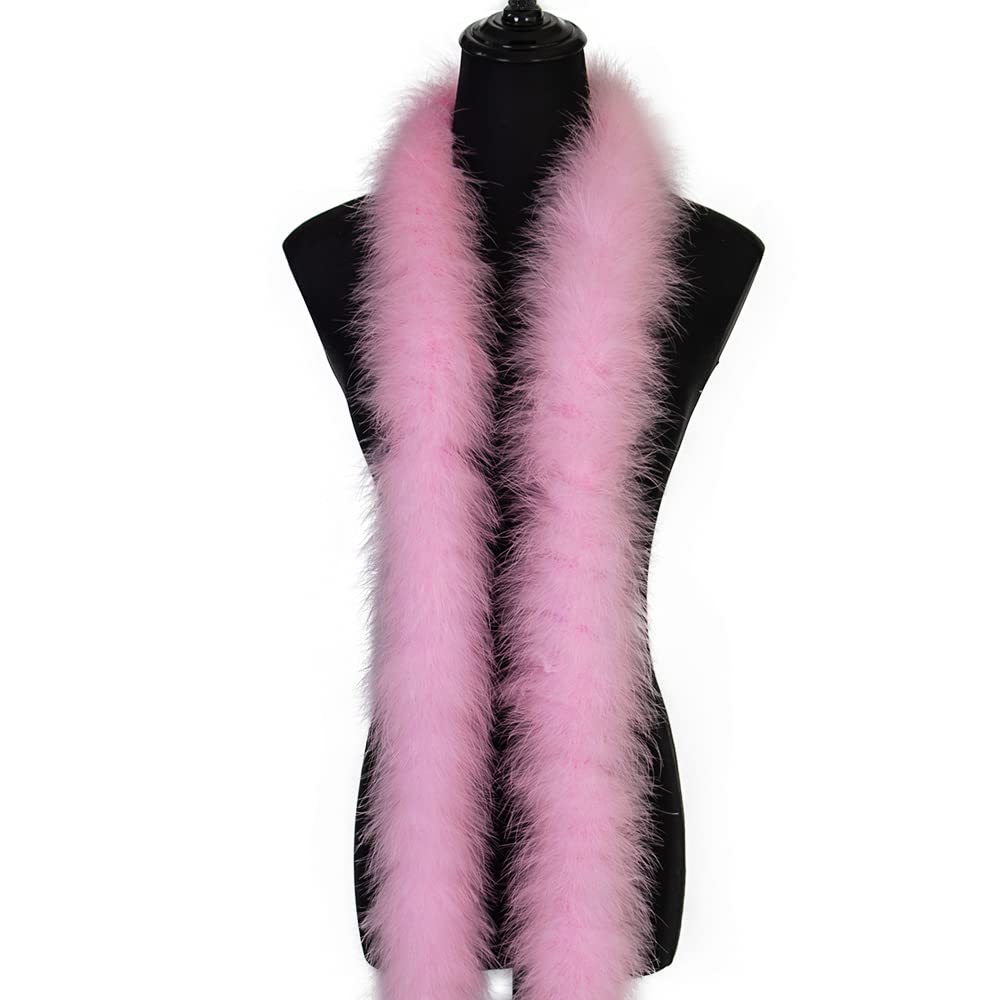 2 Yards 50G Fluffy Marabou Light pink Feather Boa for DIY Craft Sewing Trim Home Wedding Party Christmas Decoration