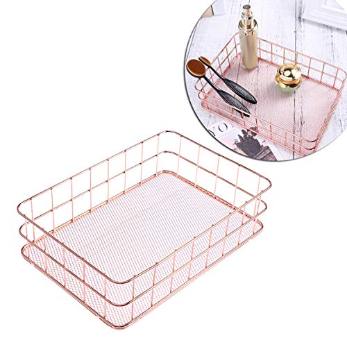Rose Gold Desk Accessories,7-Piece Desktop Accessory Set - Desk Tray,Stapler and Staple Remover with Rose Gold Staples,Paper Clips Sets&Binder Clips,Table Photo Holder-for School Office Supplies Kit