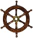 Medieval Replicas Brass Wheel Nautical Wooden Ship Wheel 12 inch, 12 in