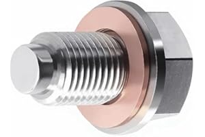 HOMPER M14x1.5 Magnetic Oil Drain Plug with 6PCS Copper Crush Washer Anti Leakage, Stainless Steel Magnetic Engine Oil Drain Plug, Fits Most Cars, Motorcycles and Boats