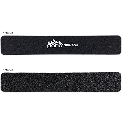 Pana Black Jumbo Size (Grit: 100 x 180, 2 Packs of 10 Pieces = 20 Pieces) USA Professional Emery Board JUMBO Size Pink Center Nail Files