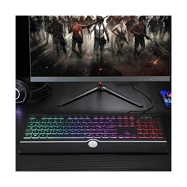 Wired-Backlight-Keyboard-Jelly-Comb-USB-Wired-Rainbow-Illuminated-Gaming-Keyboard-UK-QWERTY-Layout-with-Wrist-Support-Black Wired Backlight Keyboard, Jelly Comb USB Wired Rainbow Illuminated Gaming Keyboard UK QWERTY Layout with Wrist Support…