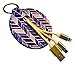 Seek+ 2 in 1 Charger Cable for iPad, iPhone, USB Keychain with Holder (Chevron with Gold)