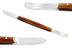 Medspo Professional Dental Carvers | Cement Spatula Stock Knife | Single Double End | Sculpting Wax Modeling Mixing | Lab Tools (FahenStock Wax Knife Small)