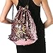 Reversible Sequins Bag Mermaid twinkling Fashion Backpack Drawstring Backpack Packsack Bling Shining Bag Shoulder Bag Women Sport Bag for Kids Red Silver